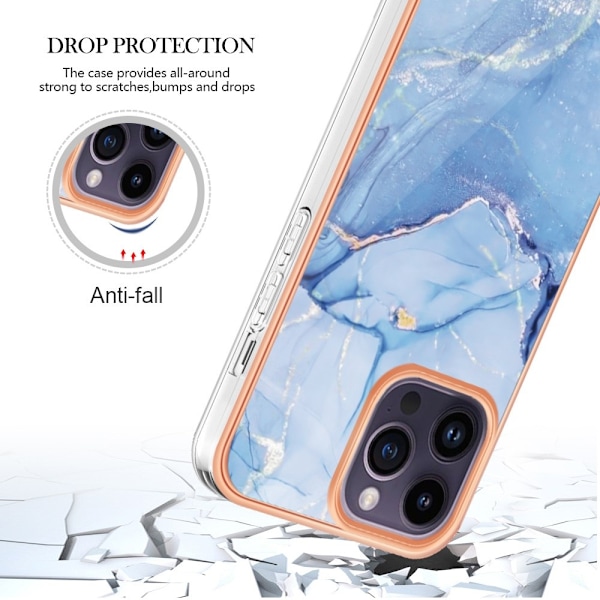 iPhone 16 Pro Max Skal TPU Marmor Blå