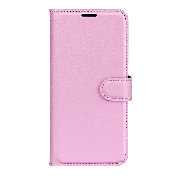 Google Pixel 10a Fodral Litchi Läder Ljus Rosa