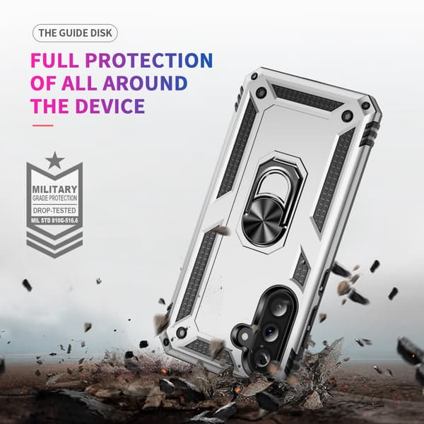 Samsung Galaxy A37 5G Skal Shockproof Hybrid Ring Silver