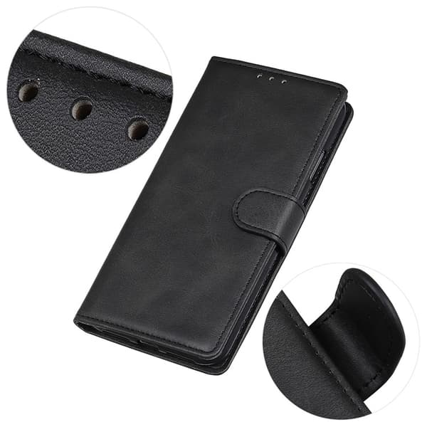 iPhone 17 Plånboksfodral Läder Svart
