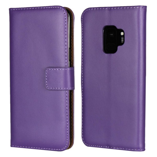 Samsung  Galaxy S9 - Plånboksfodral I Äkta Läder - Lila Purple Lila
