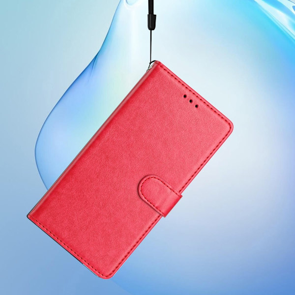 Xiaomi Redmi Note 14 5G Plånboksfodral Läder Röd/Rosa