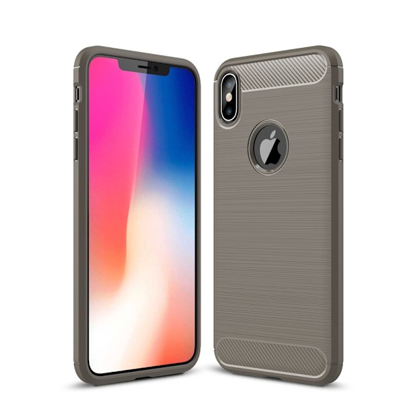 iPhone Xs Max - Brushed TPU Skal - Grå grå
