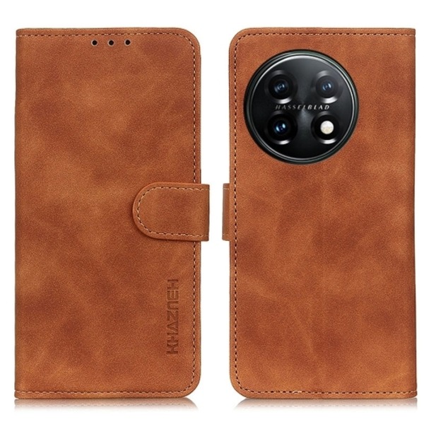 KHAZNEH OnePlus 11 5G Fodral Retro Läder Brun