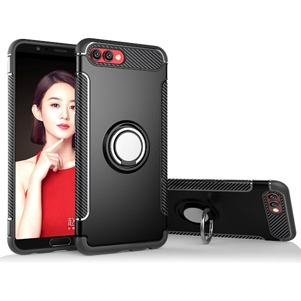 Huawei Honor 10 - Armour Ring Skal - Svart Black Svart