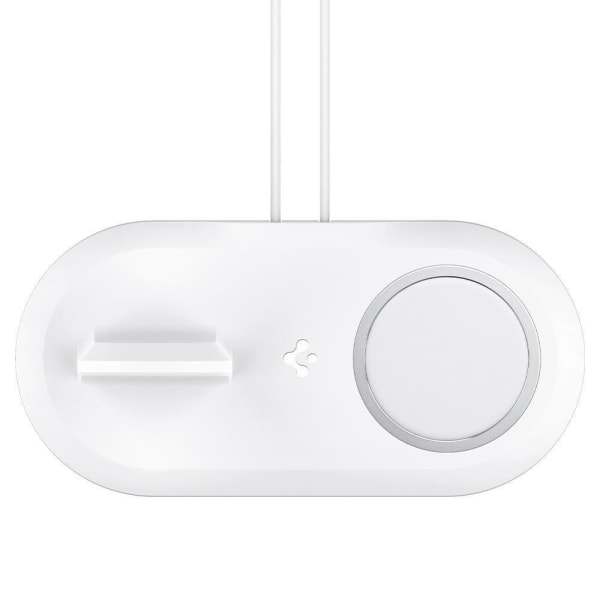 Spigen MagFit Duo Hållare För MagSafe + Apple Watch Vit White Vit