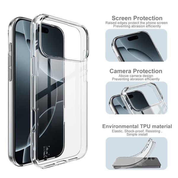 IMAK iPhone 17 Pro Max Skal Soft TPU Transparent