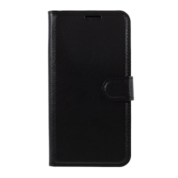 iPhone 12 / 12 Pro Fodral Litchi Läder Svart Svart