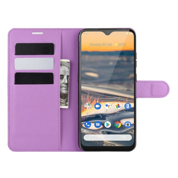 Nokia 5.3 - Litchi Plånboksfodral - Lila Purple Lila