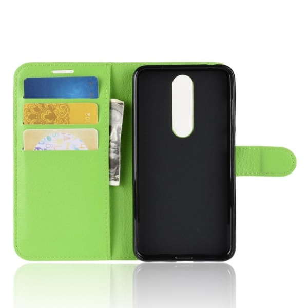 Nokia 5.1 Plus - Litchi Plånboksfodral - Grön Green Grön