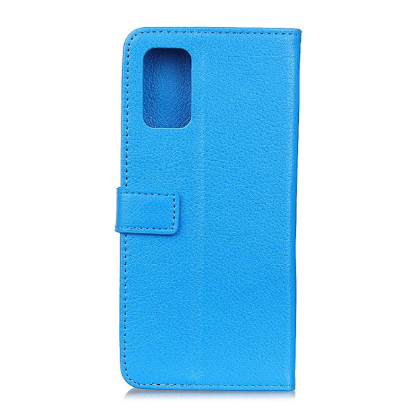 OnePlus 8T / 8T+ - Litchi Läder Fodral - Blå Blue Blå