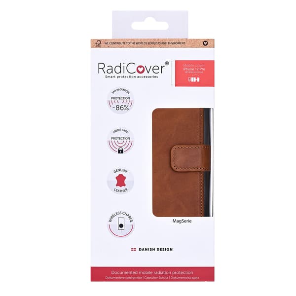 Radicover iPhone 18 Pro/17 Pro Fodral 2in1 MagSafe Äkta Läder Brun