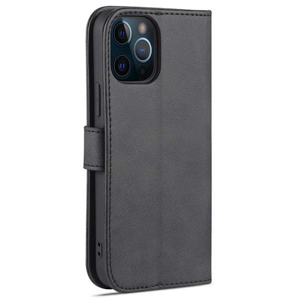 AZNS iPhone 12 Pro Max Fodral Läder Svart Svart