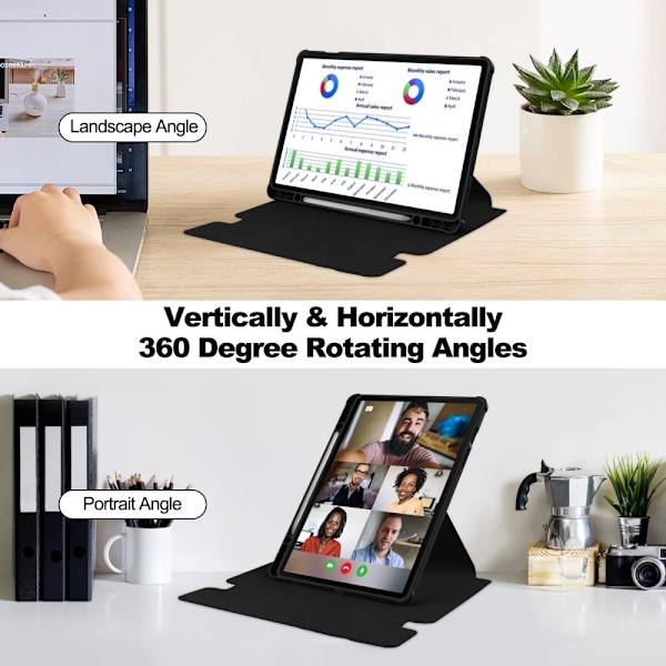 Samsung Galaxy Tab S10 Plus Fodral 360° Rotation Svart