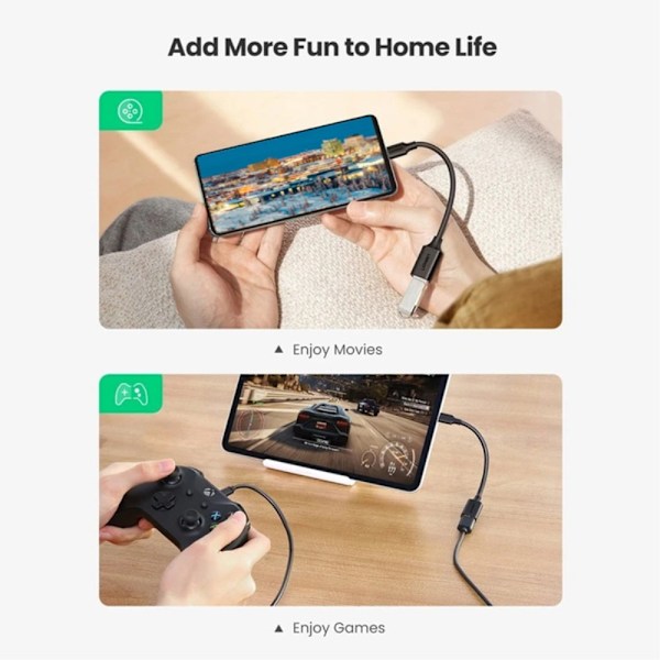 UGREEN USB-C Hane - USB-A 3.0 Hona Adapter Svart