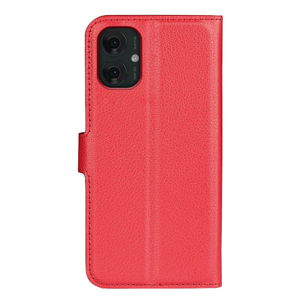 Motorola Moto G55 5G Fodral Litchi Läder Röd