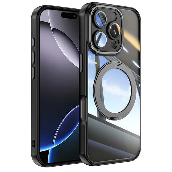 iPhone 16 Pro Max Skal MagSafe Kickstand Transparent/Svart