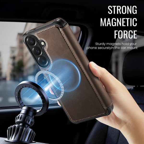 CASEME Samsung Galaxy A17/A16/A26 Skal RFID Plånbok Brun