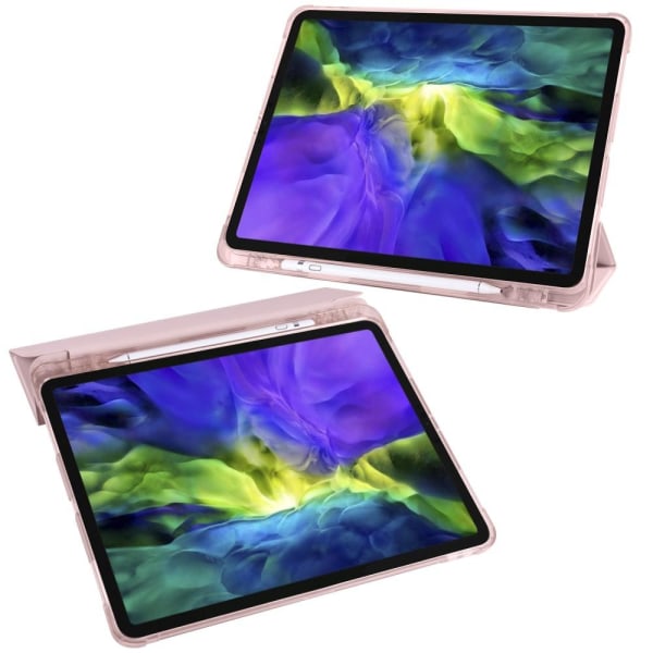 iPad Pro 12.9 (2018/2020) - Tri-Fold med pennhållare - Roséguld Roséguld Roséguld