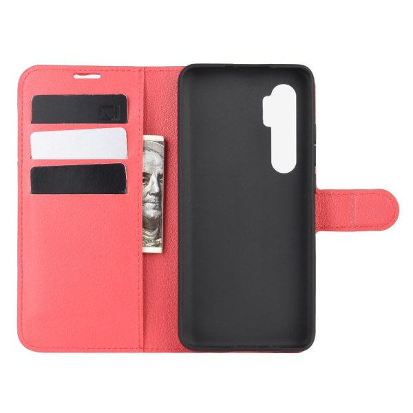 Xiaomi Mi Note 10 Lite - Litchi Plånboksfodral - Röd Red Röd