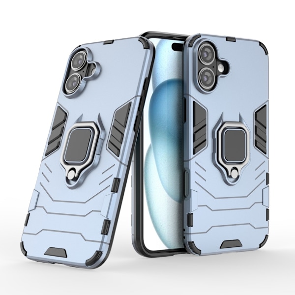 iPhone 16 Plus Skal Hybrid Armor Ring Blå