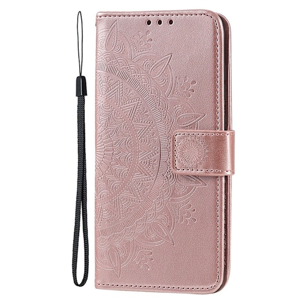 iPhone 15 Fodral Mandala Läder Roséguld