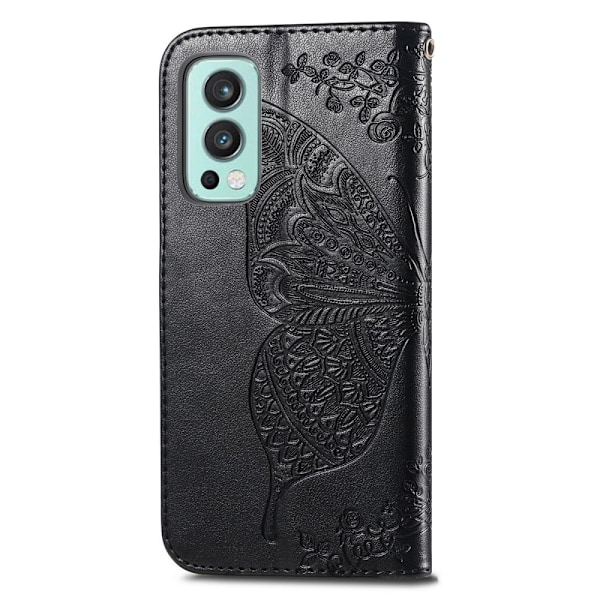 OnePlus Nord 2 5G - Butterfly Läder Fodral - Svart