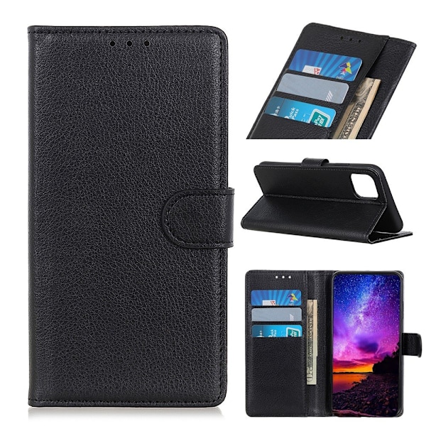 Xiaomi Mi 11 - Litchi Läder Fodral - Svart Black Svart