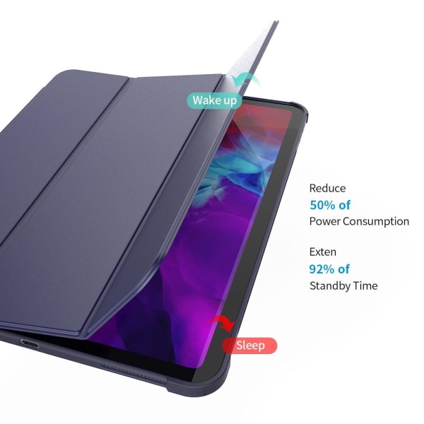 iPad Pro 11 (2018/2020/2021) - Tri-Fold Smart Fodral Pennhållare Blå