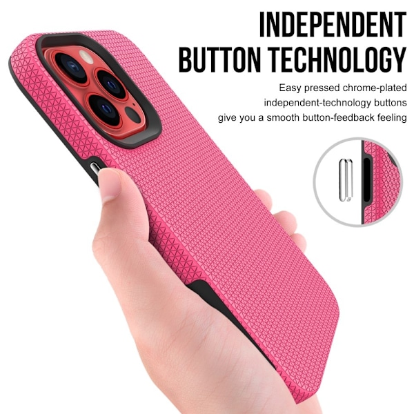 iPhone 13 Pro Skal Hybrid Triangle Textur Rosa