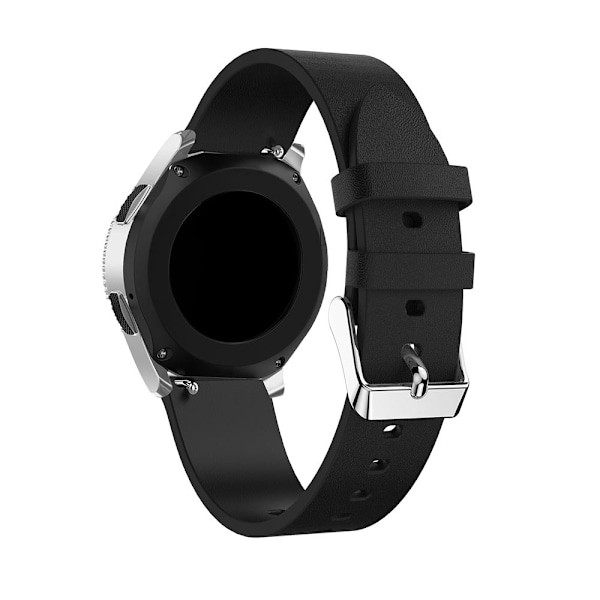 Äkta Läder Armband - Svart (22mm) Black Svart (22mm)