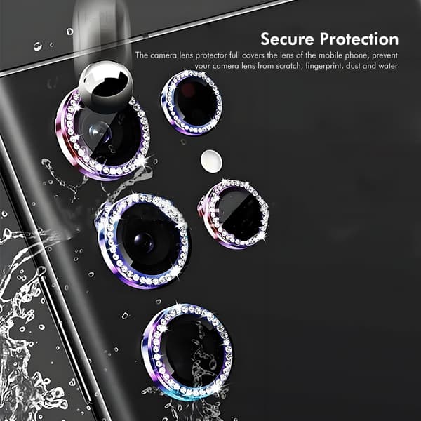 ENKAY Samsung Galaxy S26 Linsskydd Strass Silver