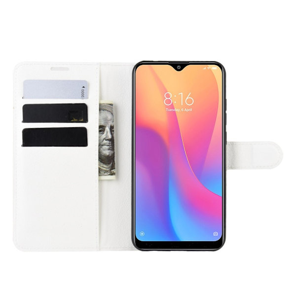 Xiaomi Redmi 8A - Litchi Plånboksfodral - Vit Vit