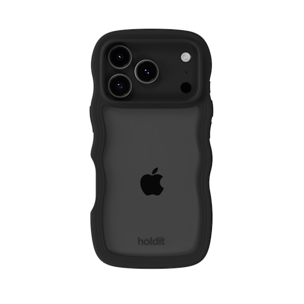 holdit iPhone 17 Pro Mobilskal Wavy Black/Transparent