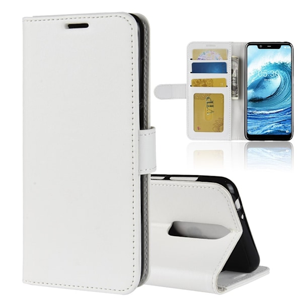 Nokia 5.1 Plus - Plånboksfodral - Vit White Vit