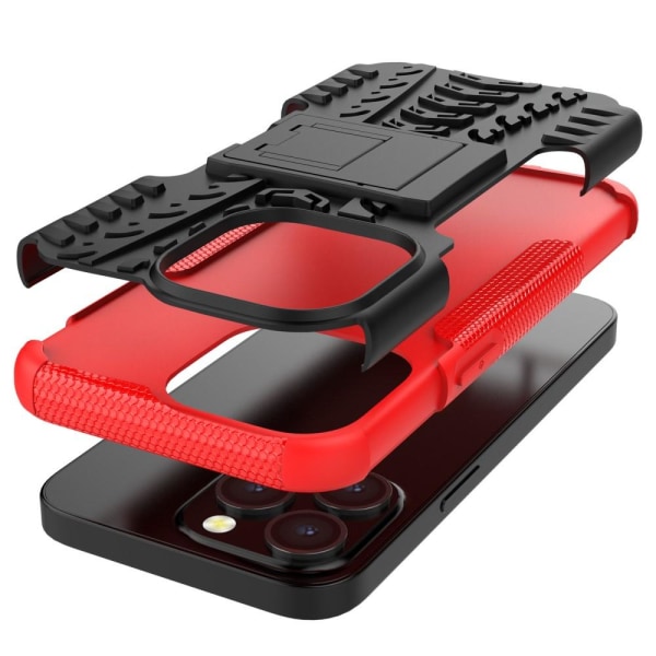 iPhone 13 Pro - Ultimata Stöttåliga Skalet med Stöd - Röd