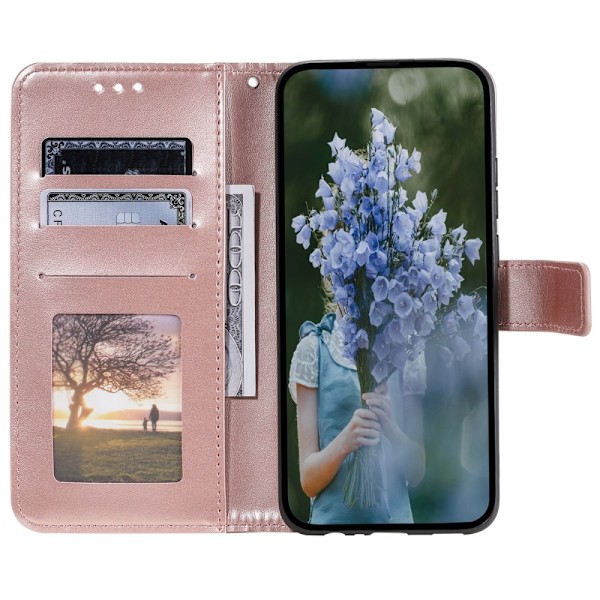 Samsung Galaxy A35 5G Fodral Mandala Läder Roséguld