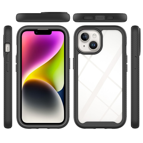 iPhone 15 Skal Shockproof Med Frontram Rosaröd