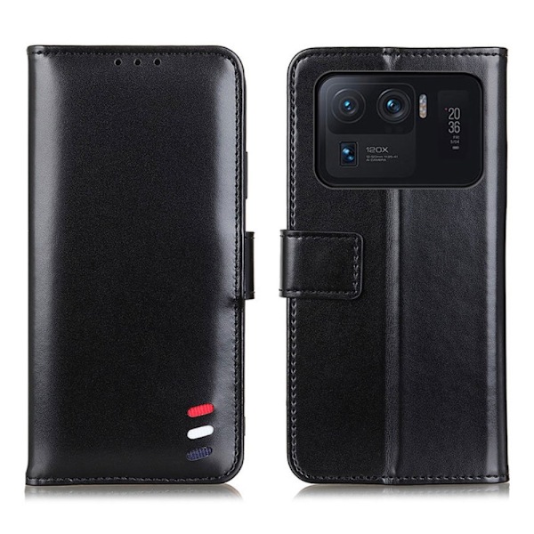 Xiaomi Mi 11 Ultra - Tri-Color Läder Fodral - Svart Black Svart