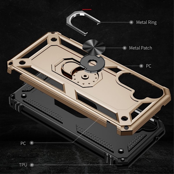 Samsung Galaxy S23 FE Skal Ring Hybrid Armor Guld