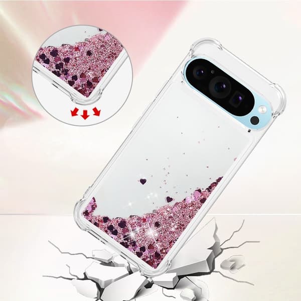 Google Pixel 10 / 10 Pro Skal Glitter Quicksand Roséguld