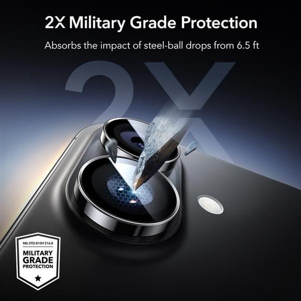 ESR iPhone 16 / 16 Plus Linsskydd Armorite Svart