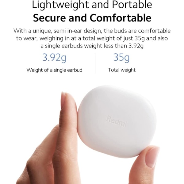 Xiaomi Redmi Buds 4 Lite Trådlösa Hörlurar Vit