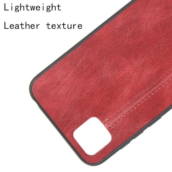 Huawei Y5p - Hybrid Läder Skal - Röd Red Röd