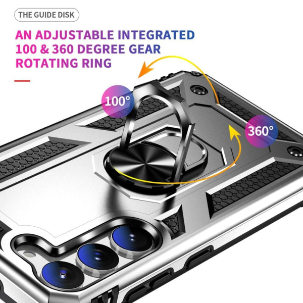 Samsung Galaxy S23 Plus Skal Ring Shockproof Hybrid Silver