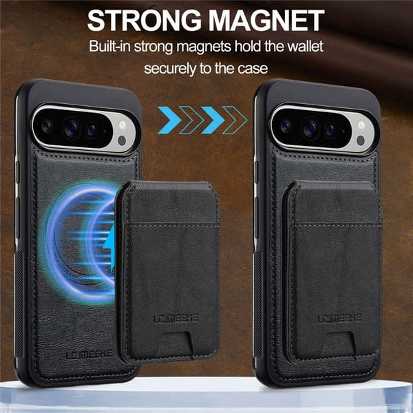 LC.IMEEKE Google Pixel 10/10 Pro/9/9 Pro Skal Magnetiskt Kortfack