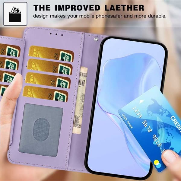 Honor 400 Lite Plånboksfodral Läder Lila