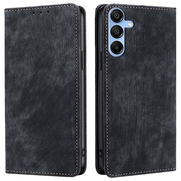 Samsung Galaxy A15 4G/5G Fodral Retro RFID Läder Svart