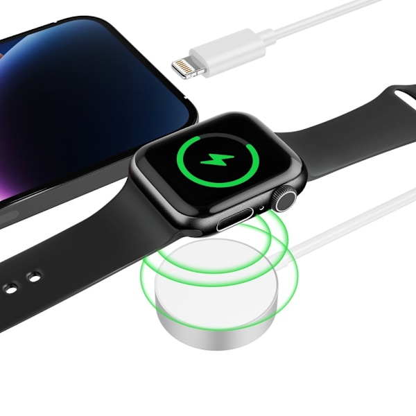 Tech-Protect 1.5m 2in1 Trådlös Laddare För Apple Watch/iPhone