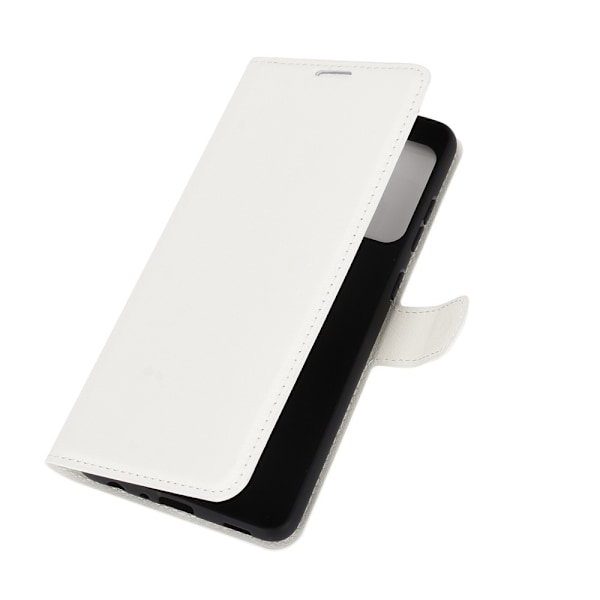 Samsung Galaxy A72 - Litchi Läder Fodral - Vit White Vit